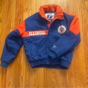 RARE Vintage 90s Illini Logo 7 Jacket - Chief Illiniwek - Size M